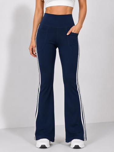Image of Imperative High Waist Stretchable Flared Gym Pants for Women's | Gym Track Pants for Women with Side Pockets