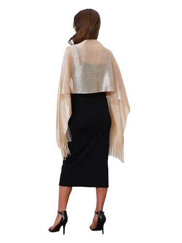 Women Shawls and Wraps for Evening Dresses, Bling Sparkly Shiny Shimmer Dressy for Wedding Party2