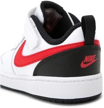 Nike Baby Boy's Court Borough Low 2 (Infant/Toddler) White/University Red/Black 5 Toddler M | Image 3