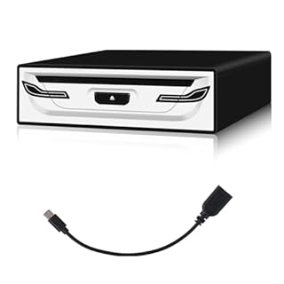 Lettore CD/DVD esterno per auto, laptop, TV e altro: USB 2.0, Plug & Play, anti-shock, Smart TV, laptop, tablet (Android 4.4+), cavo USB e supporto