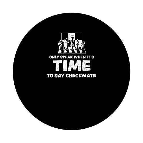 Checkmate: Only Speak When It's Time To Say Checkma... Chess PopSockets Swappable PopGrip, Black - Image 3