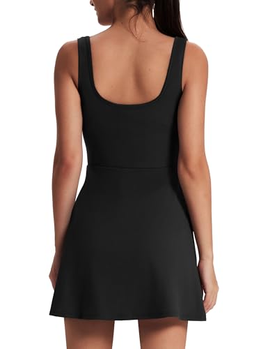 OFEEFAN Athletic Dress for Women Mini U Neck Sleeveless Built in Shorts with Pockets Tennis Golf Graduation4