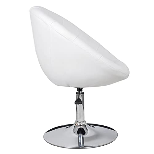 Fauteuil cocktail en cuir synthétique blanc et acier chromé - 6