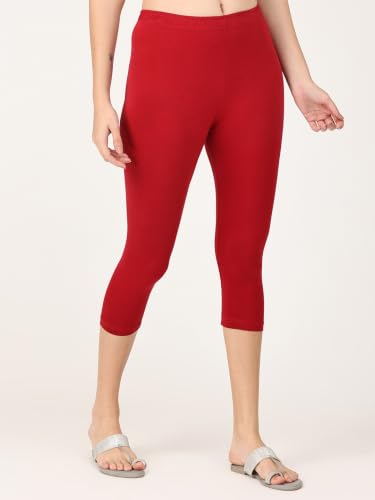 Image of Robinbosky Premium Stretchable Cotton Capri Legging for Women | Suitable for Formal wear & Casual wear | High-End Elastic Makes. The Leggings Squat Proof and Durable for Travel, Yoga, & Workout.