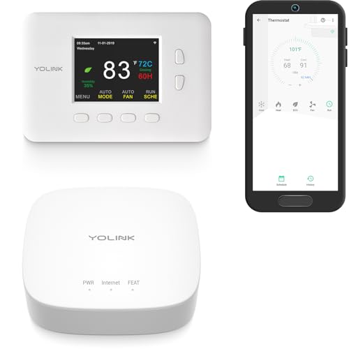 YoLink Smart Thermostat with Heat Pump Compatibility & Hub