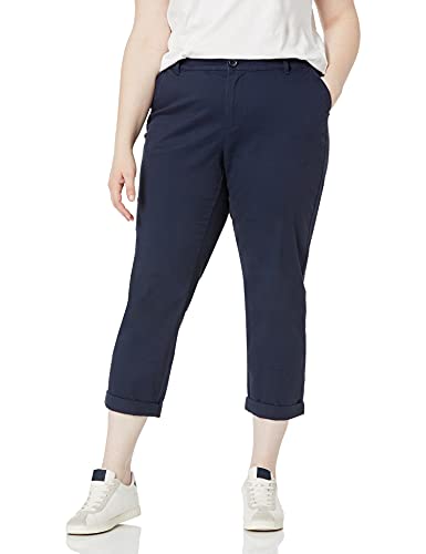 Amazon Essentials AEW30010SP21-BLUEN-12 Women'S Mid-Rise Slim-Fit Cropped Tapered Leg Khaki Pant thumb #3
