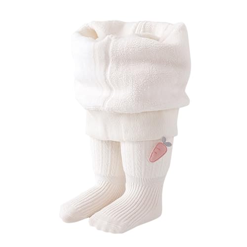 Toddler Baby Girl Fleece Lined Tights Kids Winter Thermal Leggings Cute Cartoon Carrot Thick Warm Footed Pantyhose
