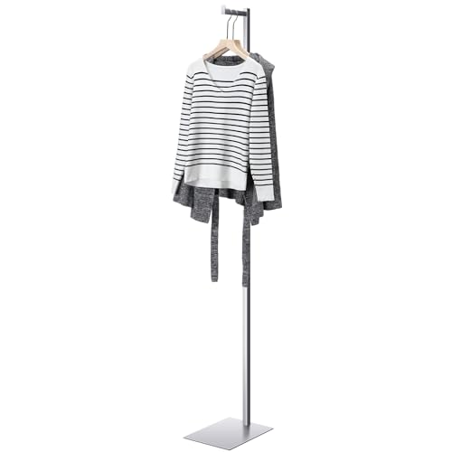 Sintuff Clothing Display Stand 48-72 Inches Adjustable Metal Rack, Silver