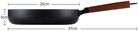 Ancient Pharaoh Iron Pan Household Mini Frying Non-Stick Cast Iron Pan Multi-Function Wok Pizza Pans Wooden Flat Bottom,