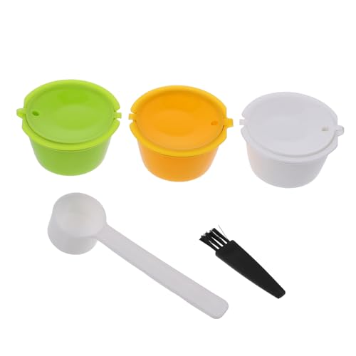 WOONEKY 3pcs Refillable Capsules Filter Cup Strainer for Reusable Filter Basket