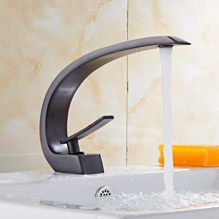 Robinet lavabo évier mitigeur en laiton bronze huilé et noir brossé