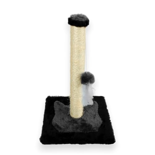 Arranhador de Sisal para Gato Poste Brinquedo com Base 50cm Cinza