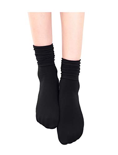 Image of uxcell Women Elastic Selvedge Cuffs Sheer Nylon Crew Socks 2 Pairs