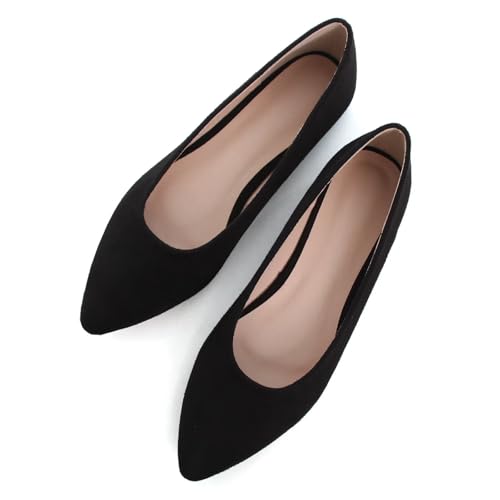 Image of Dear Time Women's Pointed Toe Ballet Flats Simple Casual Office Work Flats Slip-on Comfortable Shoes