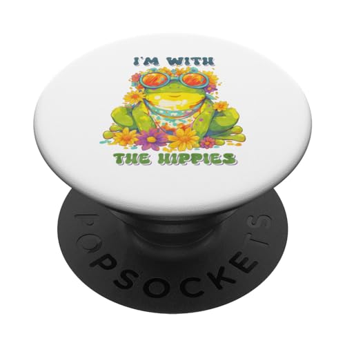 I'm With the Hippies – Divertente e Groovy Frog Design PopSockets PopGrip Intercambiabile