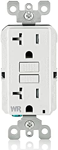 Leviton GFWT2-W Self-test SmartlockPro Slim GFCI Weather-Resistant and Tamper-Resistant Receptacle with LED Indicator, 20-Amp, White