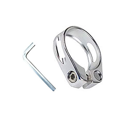 DAZISEN Collier de Serrage de Selle Vélo - Anneau de Serrage Selle Serrage Fermeture Rapide pour Vélo, Montagne Bicyclette, Alliage D'aluminium, Argent-1, Diamètre intérieur:31.8MM Cover