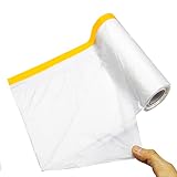NIBAL Pre-Taped Masking Film Protection Covering Cloth Tape for Car or Home (4.9 X 65 FT, Transparen