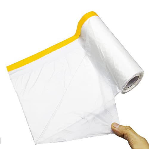 Nibal Pre-Taped Masking Film Protection Covering Cloth Tape For Car Or Home (4.9 X 65 Ft, Transparent) #TOP14