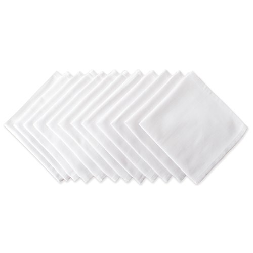 DII Cotton Buffet Napkin Set, 16x16, White, 12 Piece