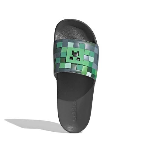 adidas adidas Unisex-Adult Adilette Shower - Minecraft, Grey/Grey/Green, 6