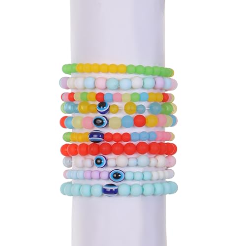 Image of ambitieux Bracelet Making Craft Kit 12 Types Of Colorful 400+ Pcs Of Plastic Beads With Elastic -(Colorfull With 8 Mm) (8 MMMatt Beads),Multicolor