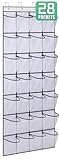SLEEPING LAMB 28 Breathable Pockets Over The Door Shoe Organizer Hanging Shoe Rack for Closet Mesh Shoe Hanger for Men Women Sneakers, White