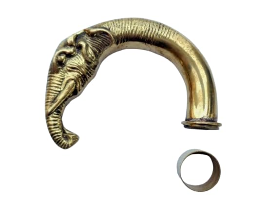 Poignée de canne vintage en laiton pommeau éléphant pour canne de marche