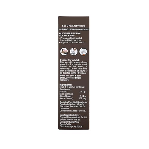Image of Gas-o-fast ayurvedic antacid - Jeera flavour (6 sachets*4, 5 g each)