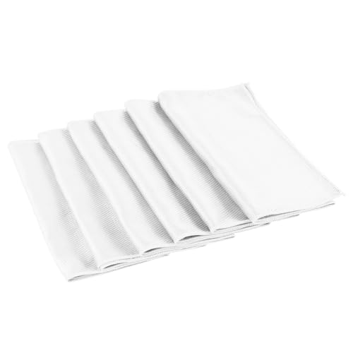 Wogomz 6PCS Microfiber Glass Cleaning Cloth, 12"×24" Fish Scale Cloth for Car Glass & Window Cleaning, Lint-Free Streak-Free, Multi-Purpose Mirror Washing Towels, Car Cleaning Supplies (White)