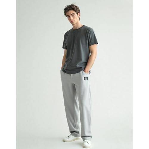 Mokaloha Mens Pants, Cocoparo Men's Casual Hemp Embroidered Logo Drawstring Loose Elastic Waist Pocket Trousers2