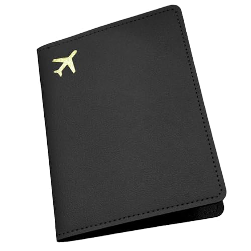 ELNX Porta Passaporto | Copertina Passaporto in Pelle PU | Portafoglio da Viaggio per Carte, Denaro e Documenti - Accessori per Uomo e Donna (Nero)