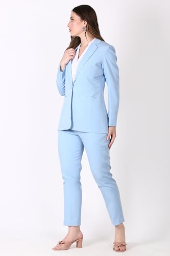 Image of Women's Formal Pant Suit Set | Single Button Blazer with Straight-Leg Trousers | Elegant Workwear for Office & Business Meetings