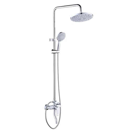 Kit pluie 150 cm Pomme Basqueur salle de bain mélangeur douche argentée