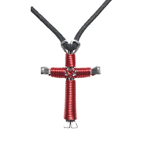 Show Me Country Red Hand Made Horseshoe Nail Cross Necklace Made in the USA