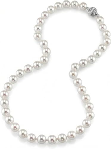The Pearl Source Real Japanese Akoya Saltwater Pearl Necklace for