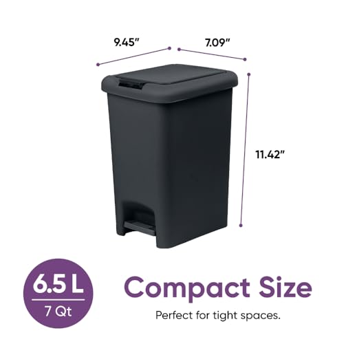 Superio bote de basura rectangular 6.5L negro miniatura 2