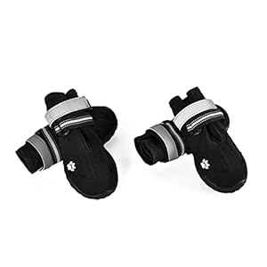 Amazon Basics Waterproof Anti-Slip Reflective Dog Boots, Size 2 – 1.8″ x 2.3″
