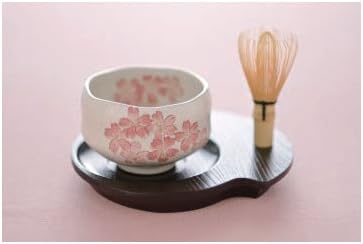TOKYO MATCHA SELECTION - SAKURA Matcha Bowl Set - Bowl, Chasen whisk, Tray for Japanese Tea Ceremony [Standard ship by Int'l e-packet: with Tracking & Insurance]