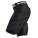Bodyprox - Pantalones Cortos Protectores Acolchado...: ¡Hecho con espuma gruesa EVA diseñada para protegerlo de caídas fuertes, cortes y contusiones sin restringir su rango de movimiento! Vuele por las laderas con almohadillas amortiguadoras ubicadas estratégicamente, que te darán la confianza para esqui...