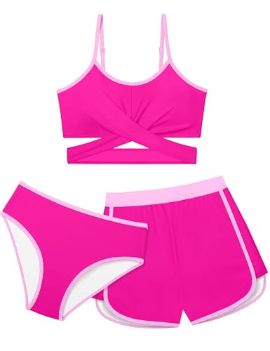 Image of Queenstyle Girls Swimsuits Bikini Set Kids Cutout Bathing Suit Bikini Top Two Piece Girls' Swimwear