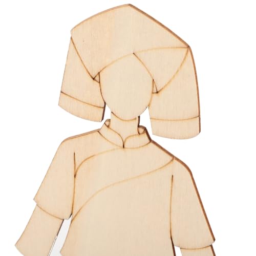 SEWACC Artesanato Em Madeira Inacabado 6 Peças De Modelo De Madeira DIY Silhueta Recortes De Madeira