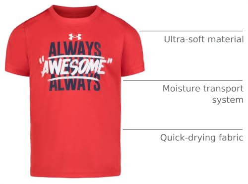 Image of Under Armour Boys' Short Sleeve Core Graphic T-Shirt, Lightweight & Breathable, Relaxed Fit