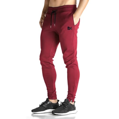 Image of BROKIG Mens Zip Joggers Pants - Casual Gym Workout Track Pants Comfortable Slim Fit Tapered Sweatpants with Pockets