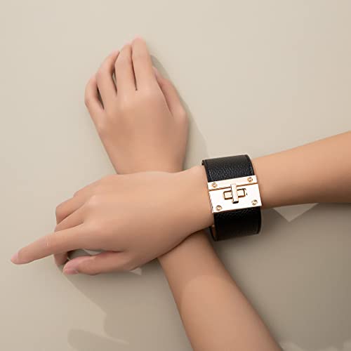 Rantanto Braid Leather Wrap Bracelet Trendy Stackable Crystal Cuff Boho Gold Heart Bracelet Jewelry Gift For Women3