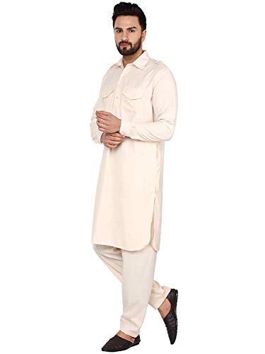Traje Pathani de algodón Royal Kurta cómodo y transpirable para eventos 2
