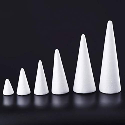 Holibanna Foam Cones 30cm White Styrofoam Cone Crafts Foam Cone Christmas Tree Polystyrene Foam for Christmas Table Centerpiece Wedding Decoration (2PCS, 32cm)