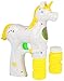 Produktbild com-four® Einhorn Seifenblasen-Pistole mit LED-Licht, Seifenblasenwasser und Sound - Spielzeug für Kinder und Erwachsene, für Geburtstag und Party (01 Stück - Einhorn)