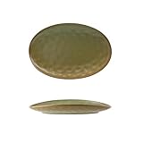 Große Keramik-Fischschale im Retro-Stil, oval, groß, personalisierbar, 30,5 cm, Grasgrün