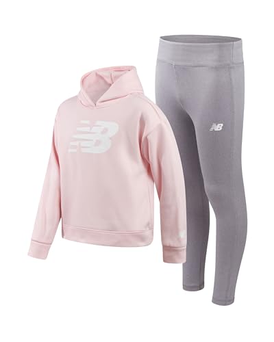 Opiniones y reviews de Sudaderas sin capucha para Niña , tabla con los diez mejores. 46 New Balance - Conjunto de leggings para niñas, 2 piezas, sudadera con capucha y leggings atléticos (tallas 7-12), Gris Azúcar Rosa, 10-12